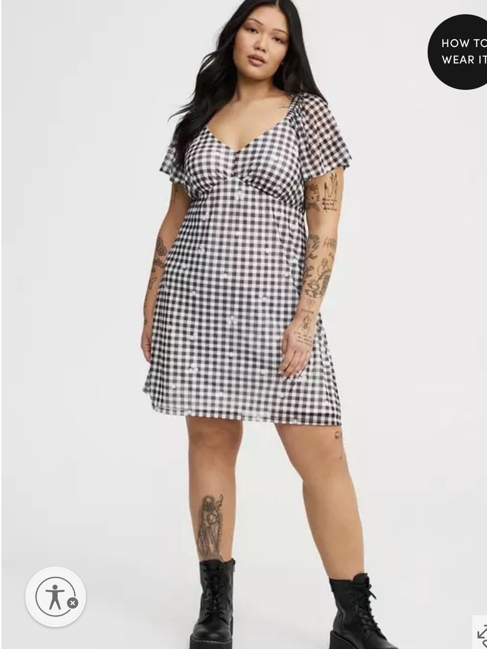 torrid Black & White Gingham Mini Dress